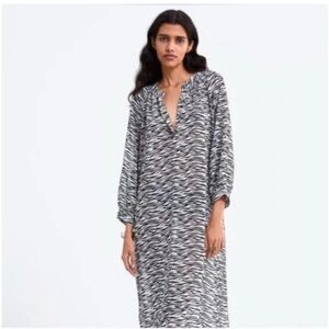 Zara Black and White Animal Print Coverup
